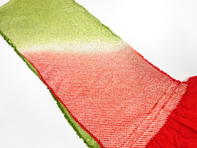 正絹　振袖用　絞り　帯揚げ